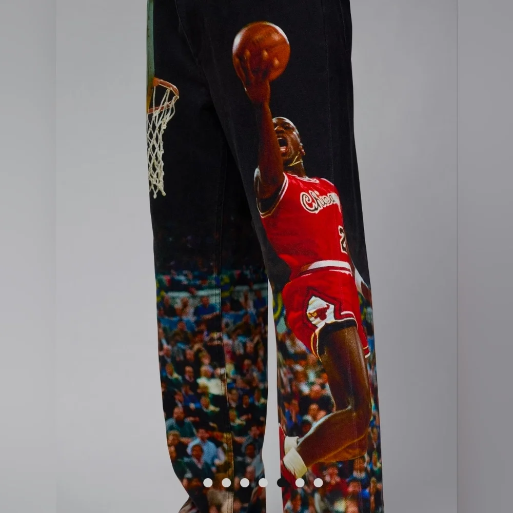 Nike Air Jordan Printed Twill Black Pants Jumpman  HF0045-010 Men's US 36 - Picture 8 of 13
